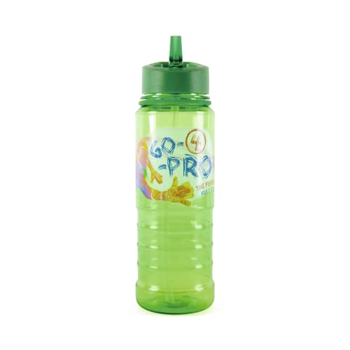 UK Branded Lottie Drink Bottle with Straw in Green Printed in Full Colour by Total Merchandise