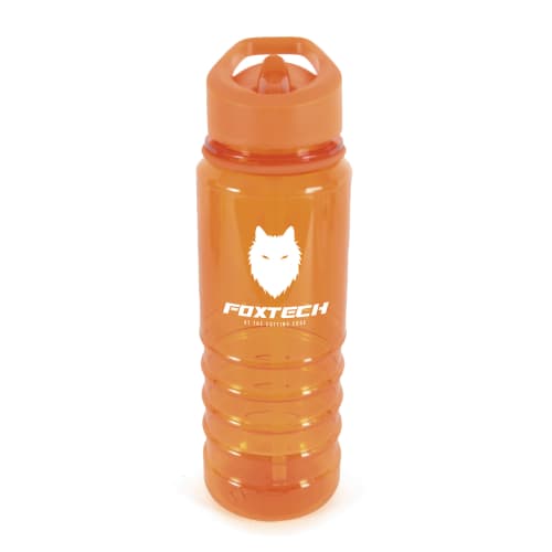 UK Branded Lottie Straw Water Bottle in Amber Printed by Total Merchandise