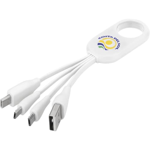 4 in 1 Charging Cable with Type-C in White