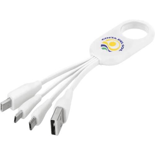 4 in 1 Charging Cable with Type-C in White