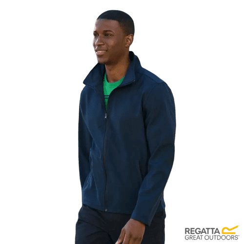 Promotional Regatta Classic Softshell Jacket being worn by a model in Navy from Total Merchandise