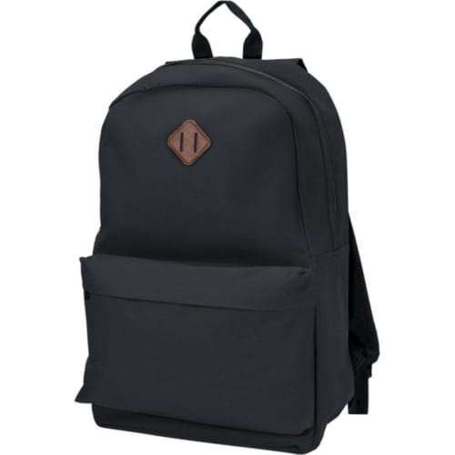 Logo-branded Sratta 15" Laptop Backpacks with a design from Total Merchandise - Solid Black