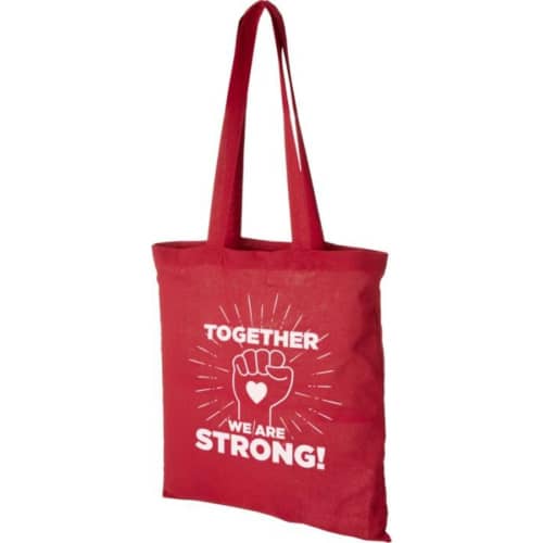 Logo-branded Peru Cotton Tote Bags with a promotional design from Total Merchandise