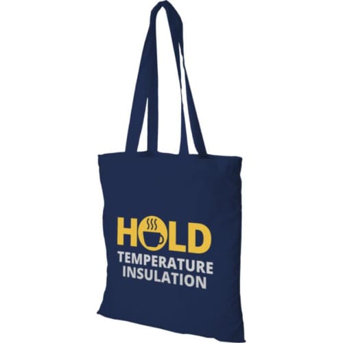 Custom branded Peru Cotton Tote Bags with a printed design from Total Merchandise