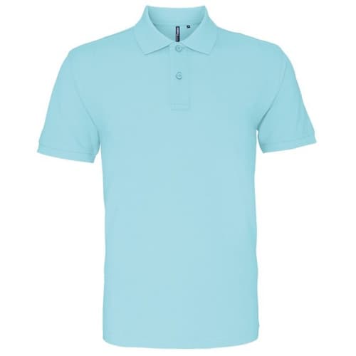 Asquith & Fox Mens Cotton Polo Shirt in Bright Ocean