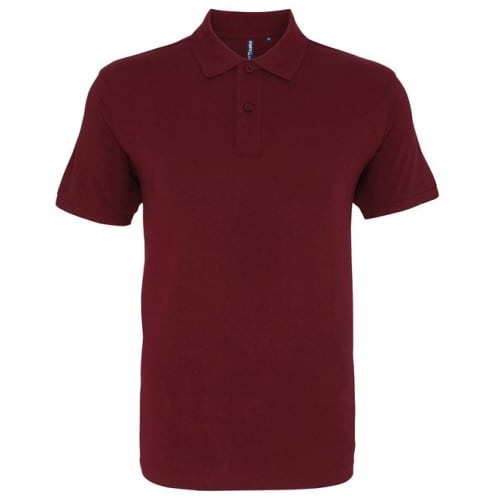 Asquith & Fox Mens Cotton Polo Shirt in Burgundy