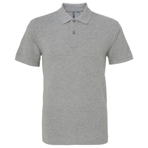 Asquith & Fox Mens Cotton Polo Shirt in Heather Grey