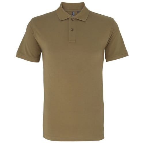 Asquith & Fox Mens Cotton Polo Shirt in Khaki