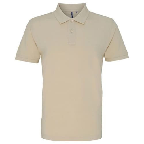 Asquith & Fox Mens Cotton Polo Shirt in Natural