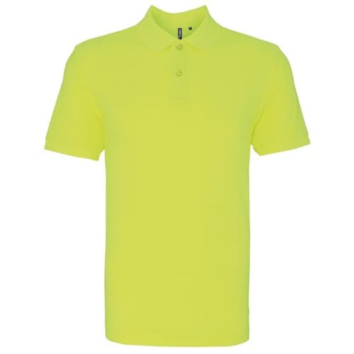 Asquith & Fox Mens Cotton Polo Shirt in Neon Yellow