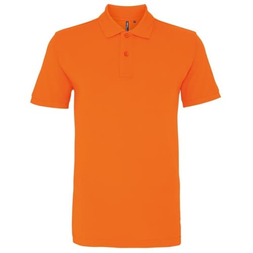 Asquith & Fox Mens Cotton Polo Shirt in Orange