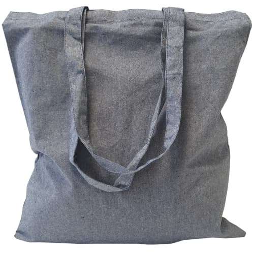 Custom Printed Recycled 5oz Cotton Tote Bags in Blue from Total Merchandise