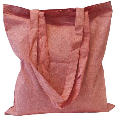 UK Printed Recycled 5oz Cotton Tote Bags in Red from Total Merchandise