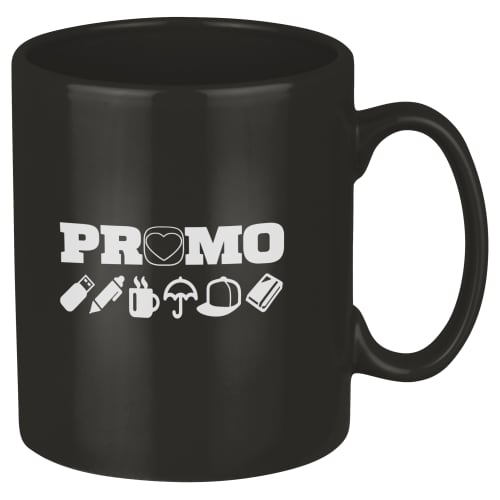 UK Branded Printed Colour Bright Mugs in Black from Total Merchandise
