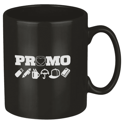 UK Branded Printed Colour Bright Mugs in Black from Total Merchandise