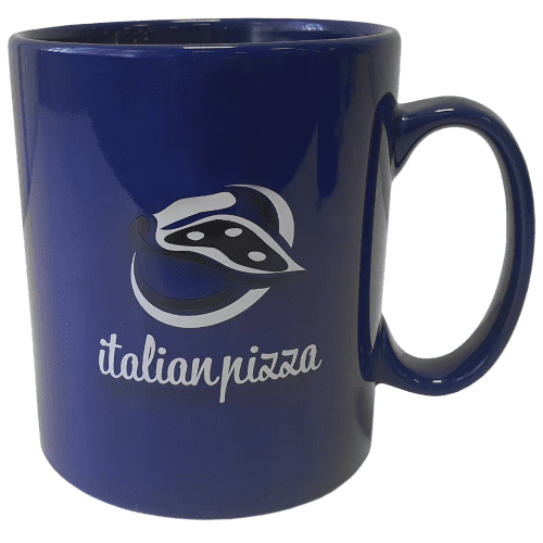 UK Express Branded Colour Bright Mugs in Dark Blue Printed with a Logo by Total Merchandise