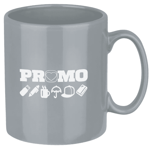 UK Express Branded Colour Bright Mugs in Grey Printed with a Logo by Total Merchandise