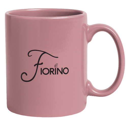 UK Express Promotional Colour Bright Mugs in Pink Printed with a Logo by Total Merchandise