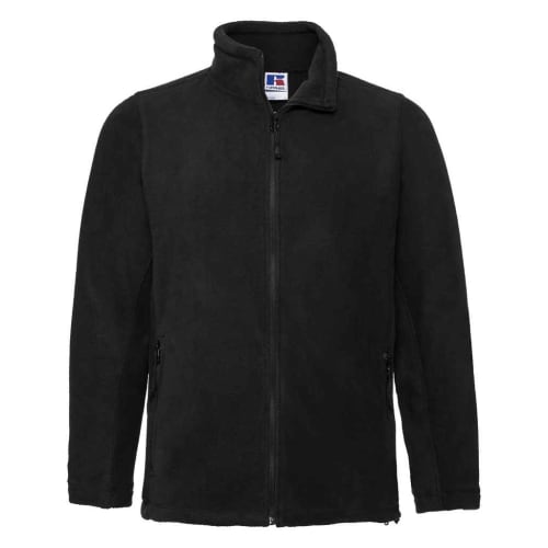 Personalisable Russell Full-Zip Outdoor Fleece in Black from Toal Merchandise