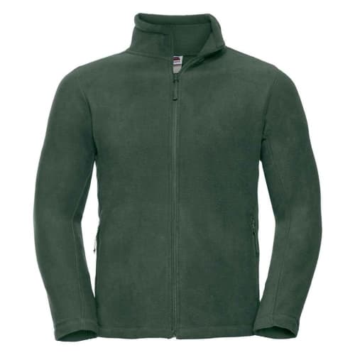 Logo printed Russell Full-Zip Outdoor Fleece in Bottle Green from Toal Merchandise