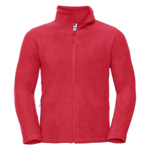Logo branded Russell Full-Zip Outdoor Fleece in Classic Red from Toal Merchandise