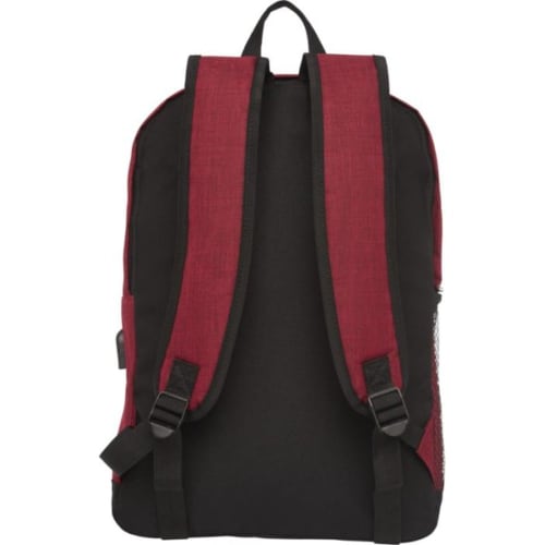 The back of the Hoss 15.6" Business Laptop Backpack shows the padded adjustable strap