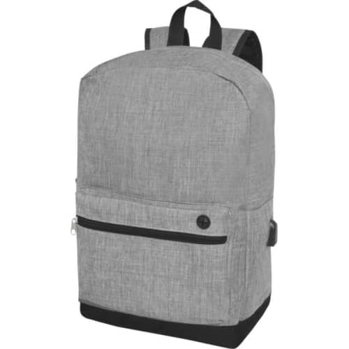 Branded Hoss 15.6" Business Laptop Backpack with a design from Total Merchandise - Heather Grey