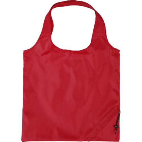 Logo branded Bungalow Foldable Tote Bag with a promotional design from Total Merchandise - Red