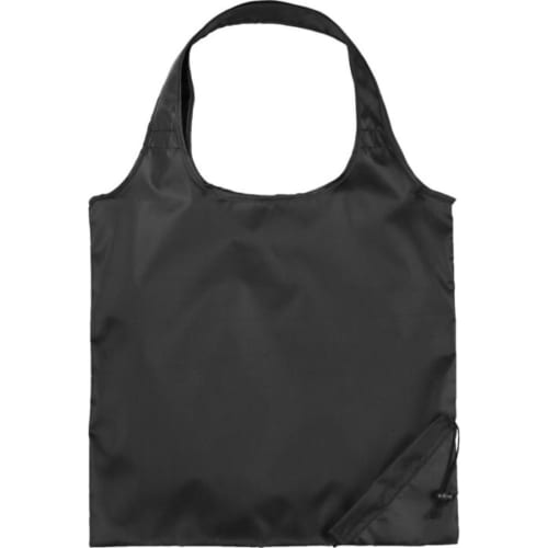 Branded Bungalow Foldable Tote Bag with a promotional design from Total Merchandise - Black