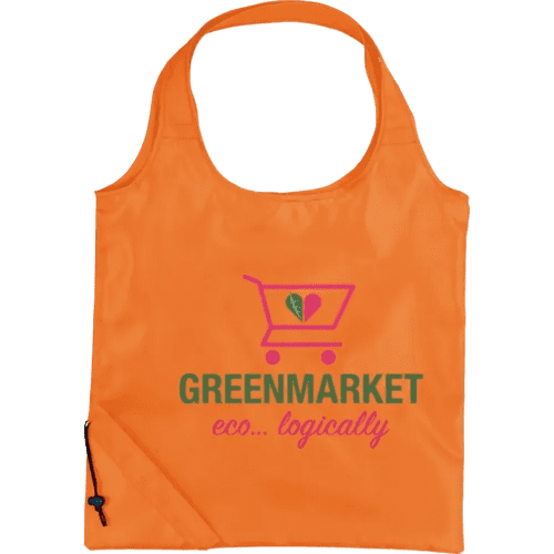Personalised Bungalow Foldable Tote Bag with a branded design from Total Merchandise