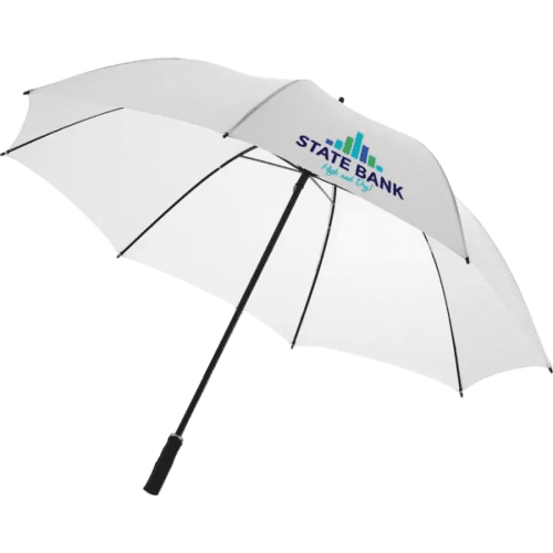 Logo branded 23" Auto Open Umbrellas with a printed design from Total Merchandise