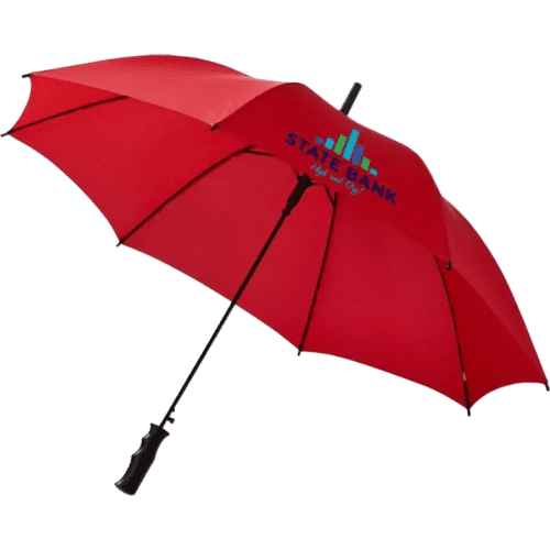 Logo branded 23" Auto Open Umbrellas with a printed design from Total Merchandise