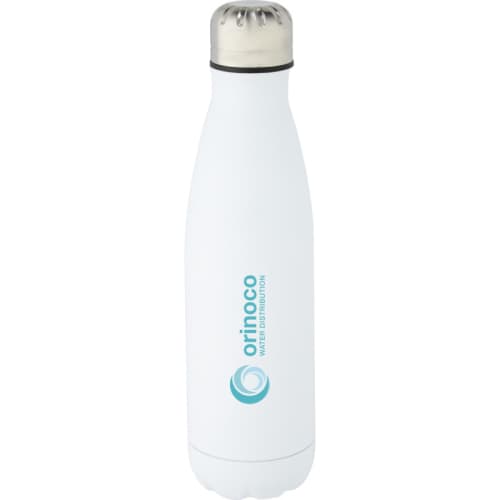 Promotional Cove 500ml Insulated Metal Bottles in White/Silver from Total Merchandise