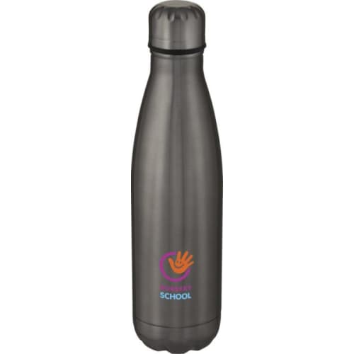 Promotional Cove 500ml Insulated Metal Bottles in Titanium Printed by Total Merchandise