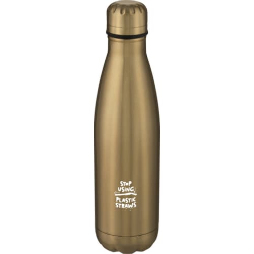 Branded Cove 500ml Insulated Metal Bottles in Gold Printed by Total Merchandise