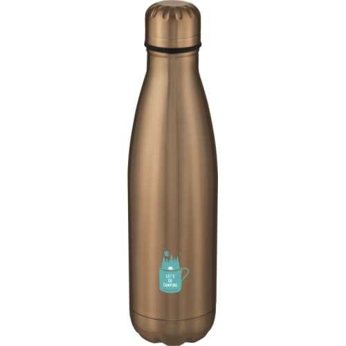 Custom Printed Cove 500ml Insulated Metal Bottles in Rose Gold from Total Merchandise