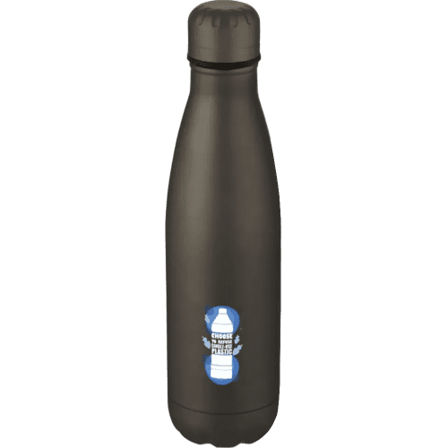 Promotional Cove 500ml Insulated Metal Bottles in Matt Silver Printed by Total Merchandise