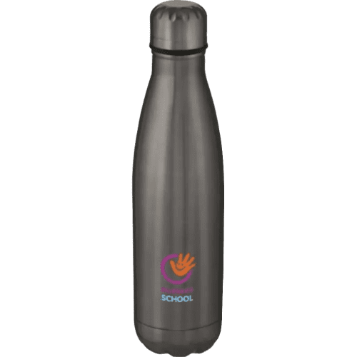 Promotional Cove 500ml Insulated Metal Bottles in Titanium Printed by Total Merchandise