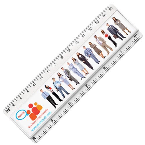 15cm Insert Ruler with a full colour printed design and available in white from Total Merchandise