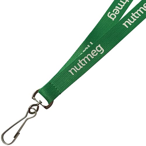 Branded 15mm Polyester Lanyards in Green Printed with a Logo by Total Merchandise