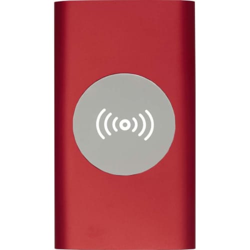 Custom printed Wireless Powerbank available in Red from Total Merchandise