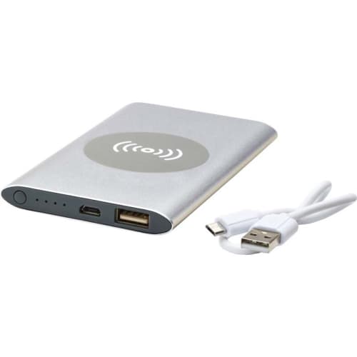 The promotional 4000mAh Wireless Powerbank comes with a free micro USB cable from Total Merchandise