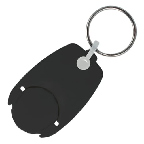 Custom Branded Pop Trolley Coin Keyrings in Black Made from Recycled Plastic from Total Merchandise