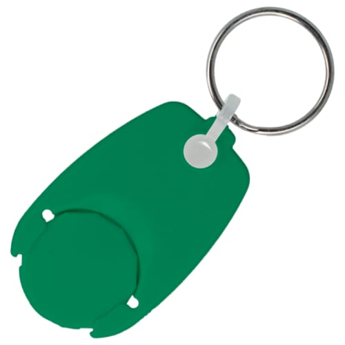 Promotional Pop Trolley Coin Keyrings in Green Made from Recycled Plastic from Total Merchandise