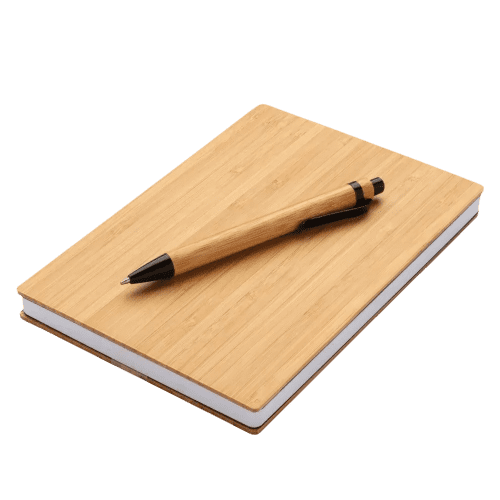 Promotional Bamboo Notebook & Pen Set with a design from Total Merchandise