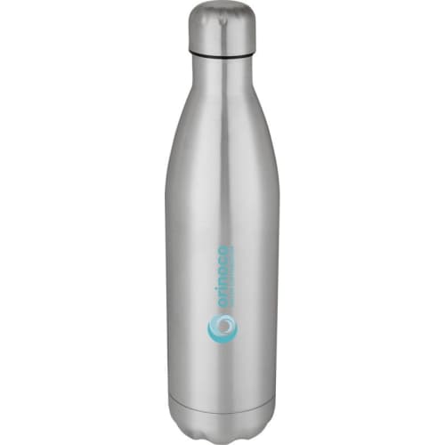 Customised Cove 750ml Insulated Metal Bottle in Silver printed with your logo from Total Merchandise