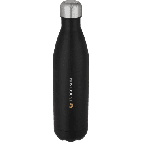 Branded Cove 750ml Insulated Metal Bottles in Black printed with your logo from Total Merchandise