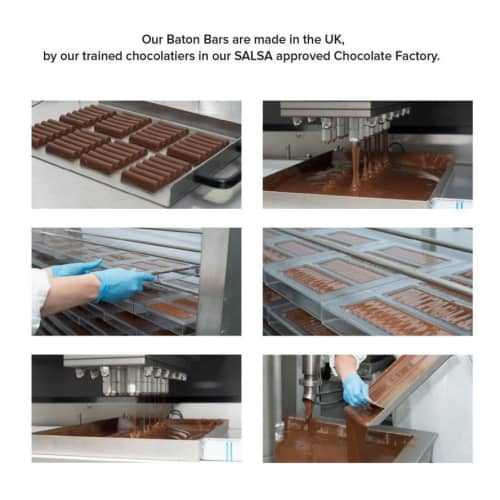 Our UK manufacturing company producing these promotional chocolate baton bars