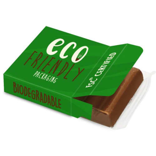 Branded Eco-Friendly 3 Baton Chocolate Bar in a full colour printed box from Total Merchandise