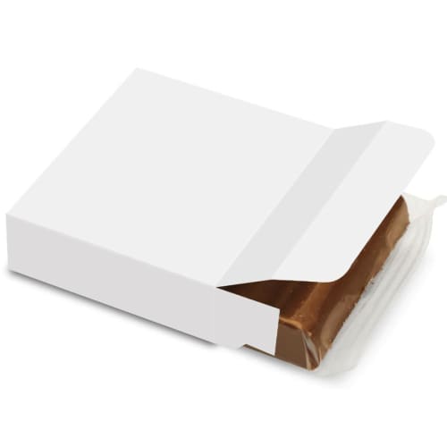Eco-Friendly 3 Baton Chocolate Bar in a white, unprinted box from Total Merchandise